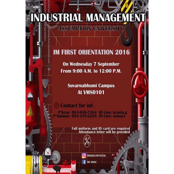 Industrial Management First Orientation